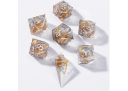 Captured Magic Liquid Core Sharp Resin Dice - GOLD